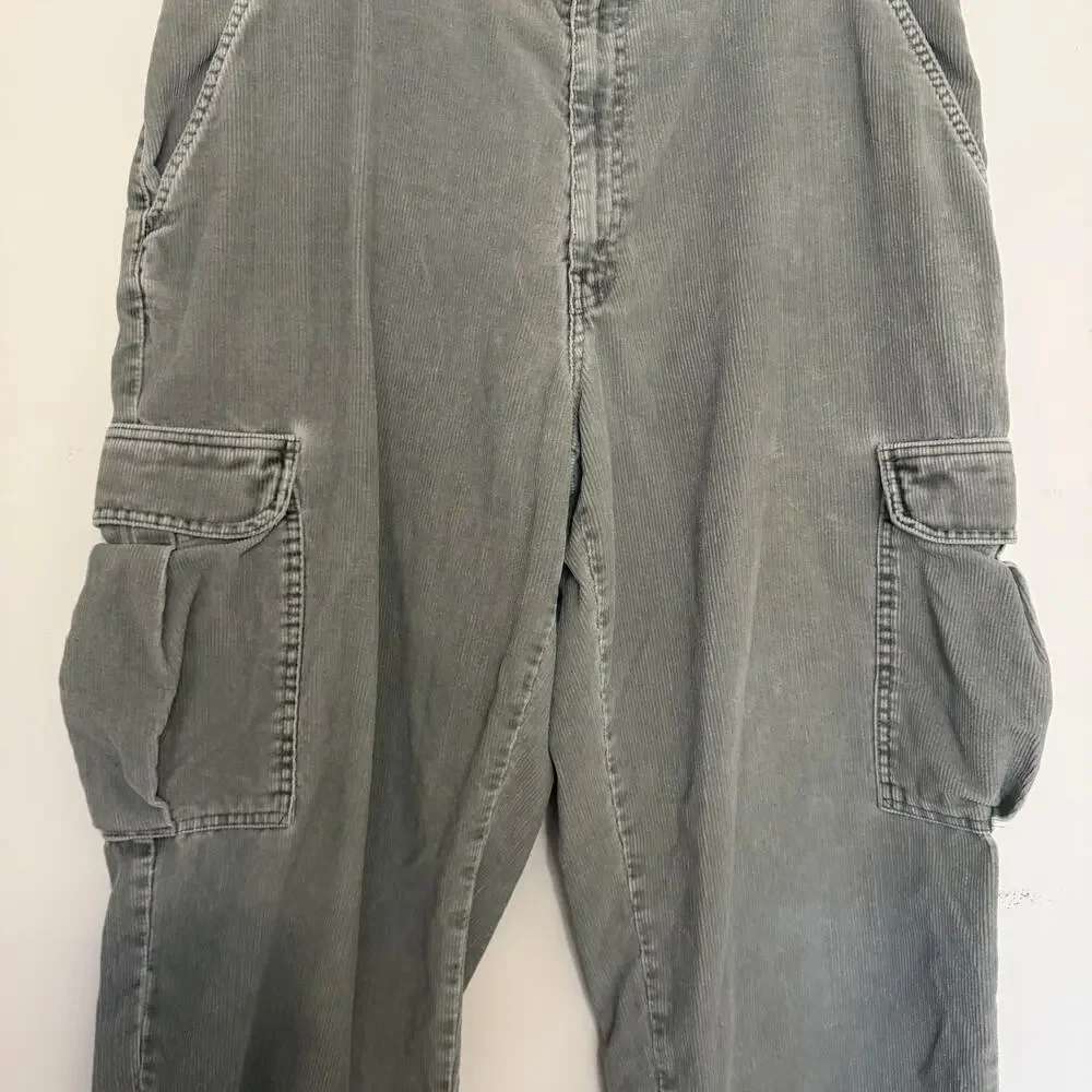 Vintage Levi's Silvertab 90s Y2K Corduroy Cargo‎ Pants Loose Grunge Size 38/30